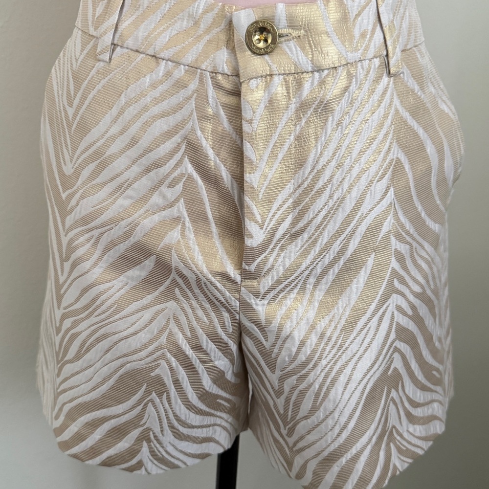 Lilly Pulitzer High Waist Tan and White Shorts
